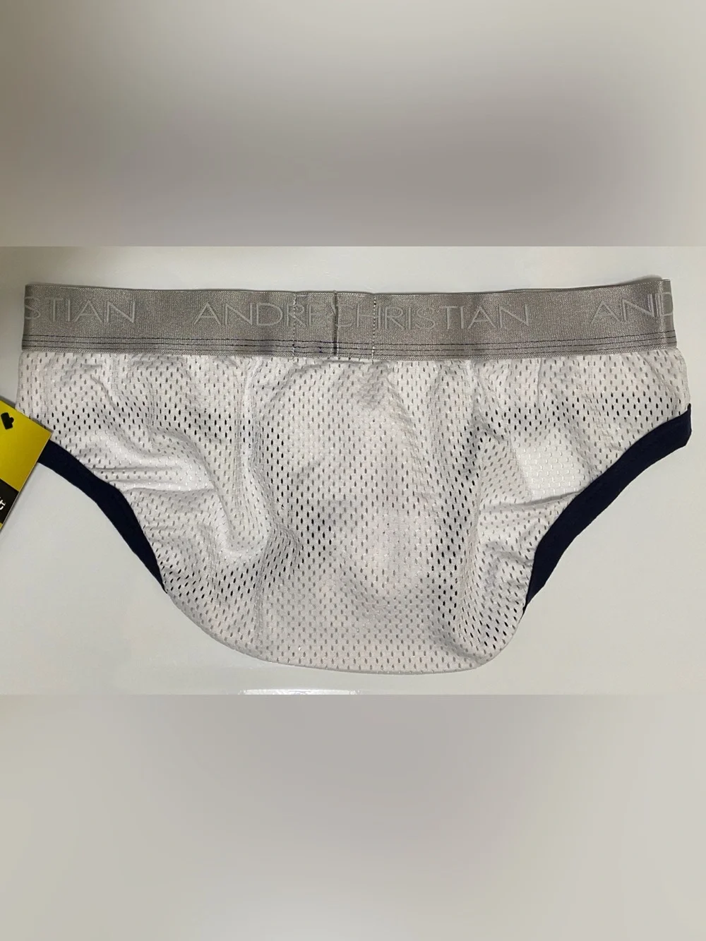 NWT! Andrew Christian NanoFit Sports Mesh Brief MED White